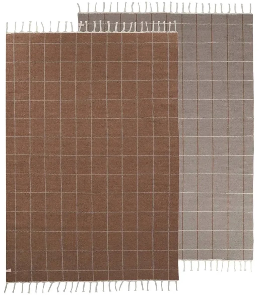 OYOY kindertapijt Grid caramel/beige