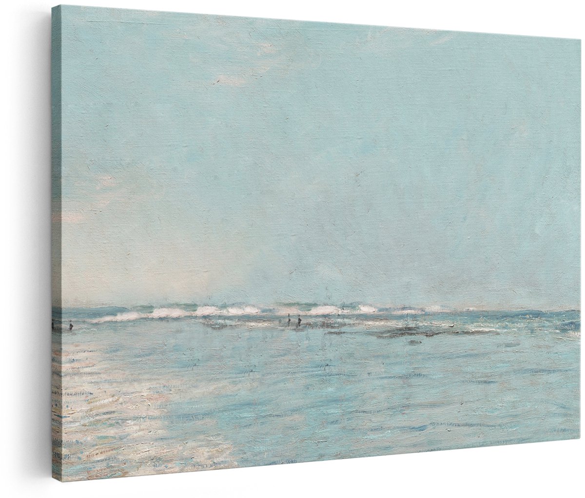 Artaza Canvas Schilderij Zee - 150x100 cm - Groot - Wanddecoratie Strand - Muurdecoratie Landschap - Decoratie Woonkamer - Blauw