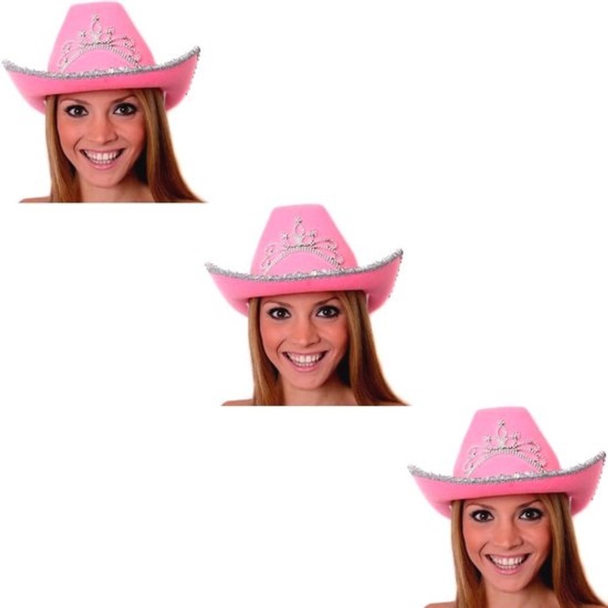 Roze Koe Meisje met Tiara en Cowboy Hoed - Fancy Jurk voor Dames