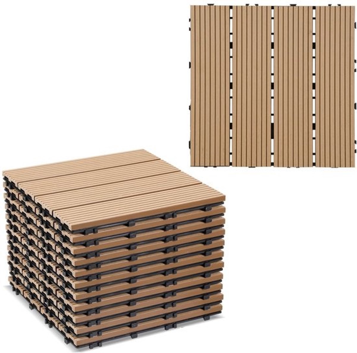 WPC Terrastegels Kliksysteem 30x30 cm Hout-kunststof Composiet Weerbestendig