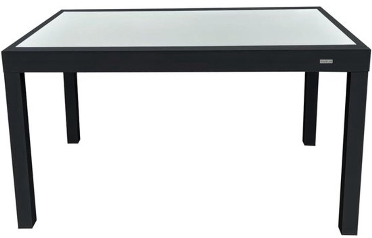 Uitschuifbare tuintafel 135/270x90 cm met gehard glas en aluminium frame