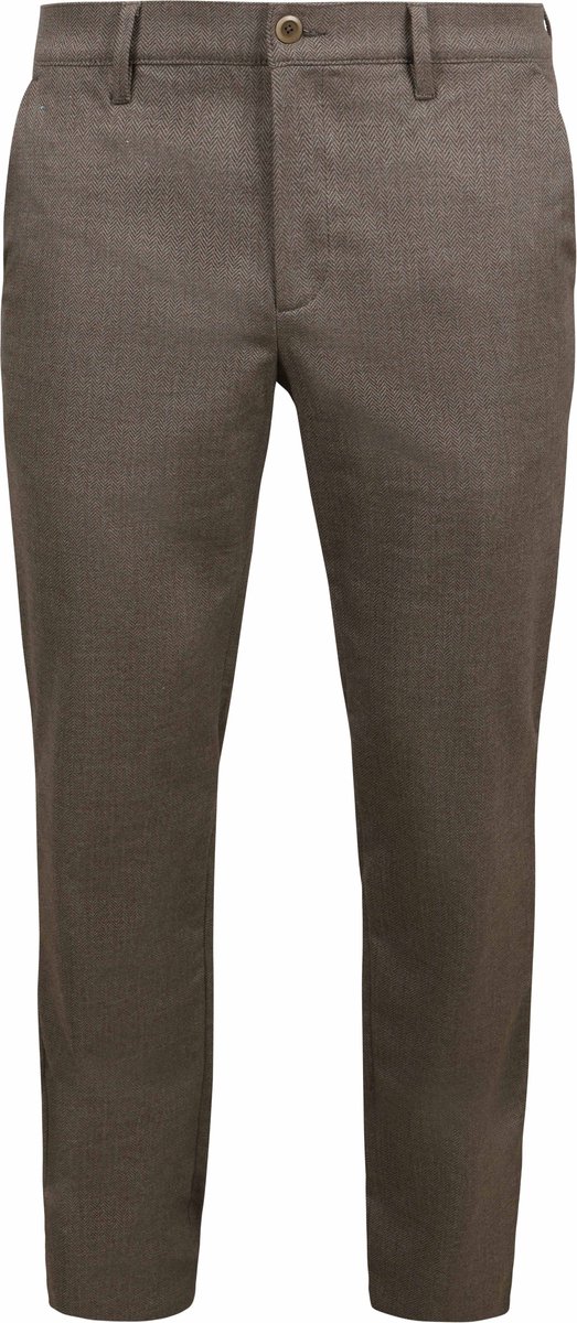 Alberto Lou Chino Flanel Herringbone Bruin - Maat W 32 - L 32 - Heren