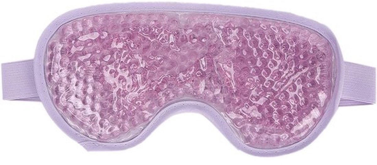 Gel Oogmasker - Warm Koud Kompres - Oogvermoeidheid Verlichten - Verstelbare Riem - 18.8 x 10 cm - Paars