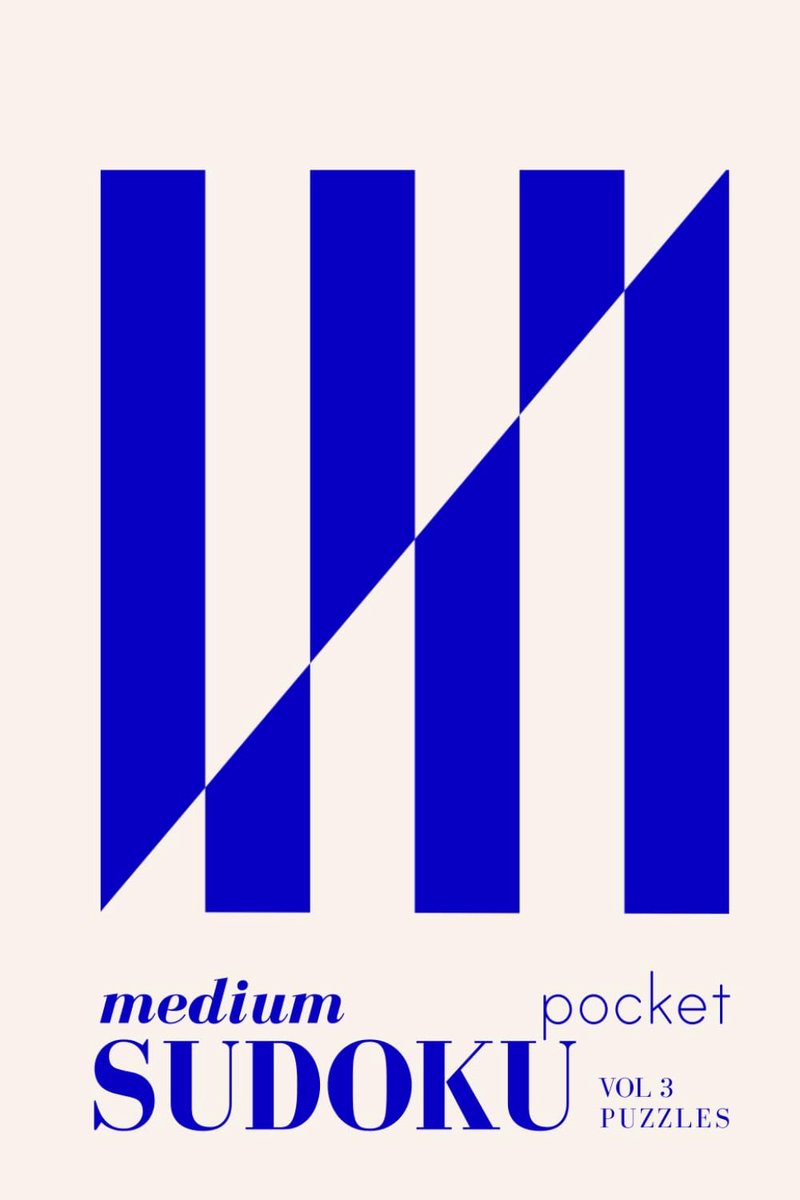 Pretty Pocket Sudoku - Medium: The Blue Bauhaus Series: Minimal Small Travel Size Puzzle Book 4*6 Inches - ShopVlot