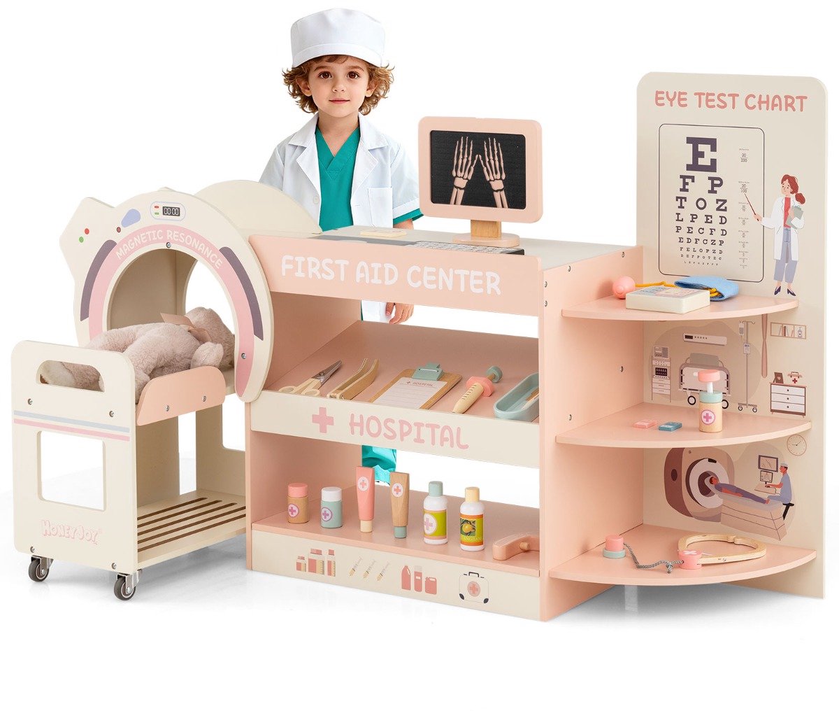 SureDeal® - Rollenspell - Kinderspeelset Dokter Houten - Kinderen Vanaf Jaar - 115,5x30,5x72,5 cm - Roze