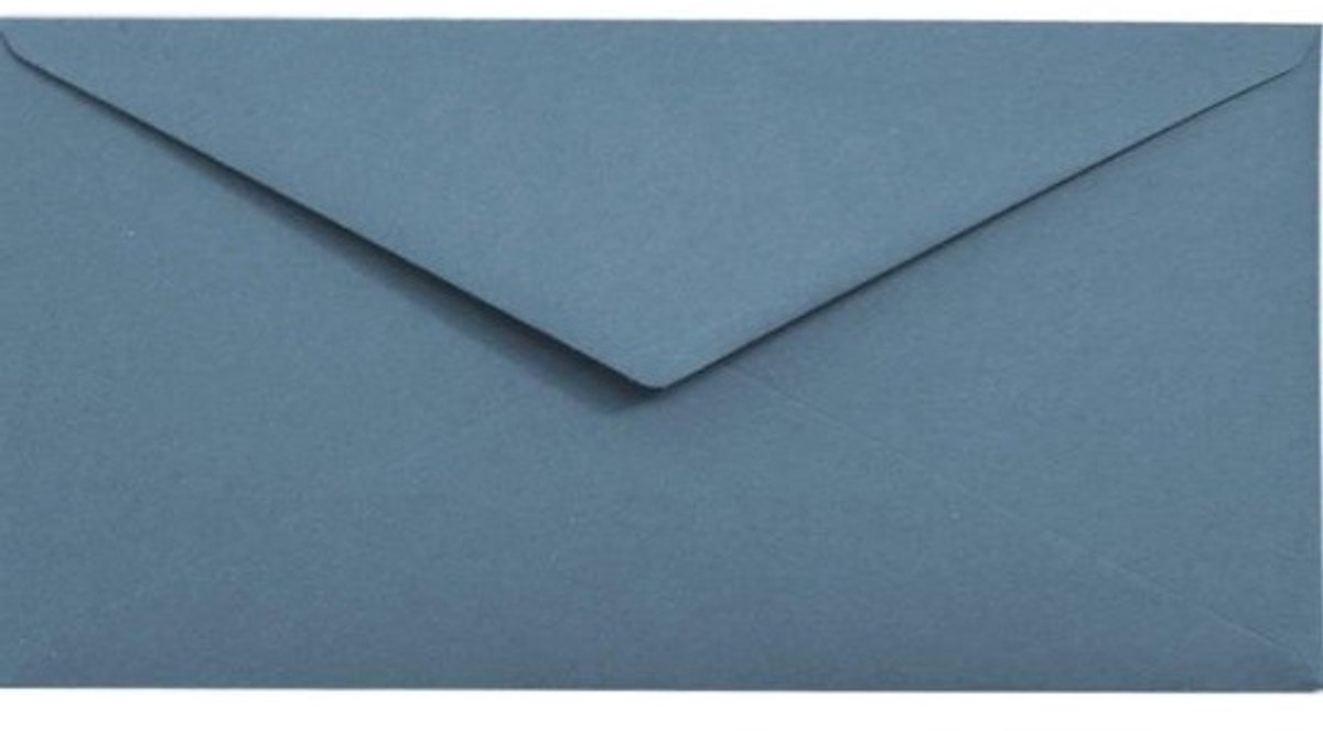 Enveloppen Blauw Lang - Papieren Enveloppen - Versturen van Kaarten - Gemaakt van Gerecycled Papier - 100 stuks 110x220mm - Blauw