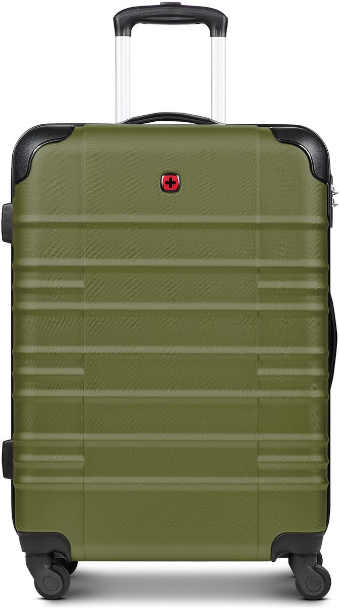 Wenger Amplar Evo 4 wielen Trolley M 65 cm met uitbreidingsplooi - Harde bagage - Combinatieslot - olive
