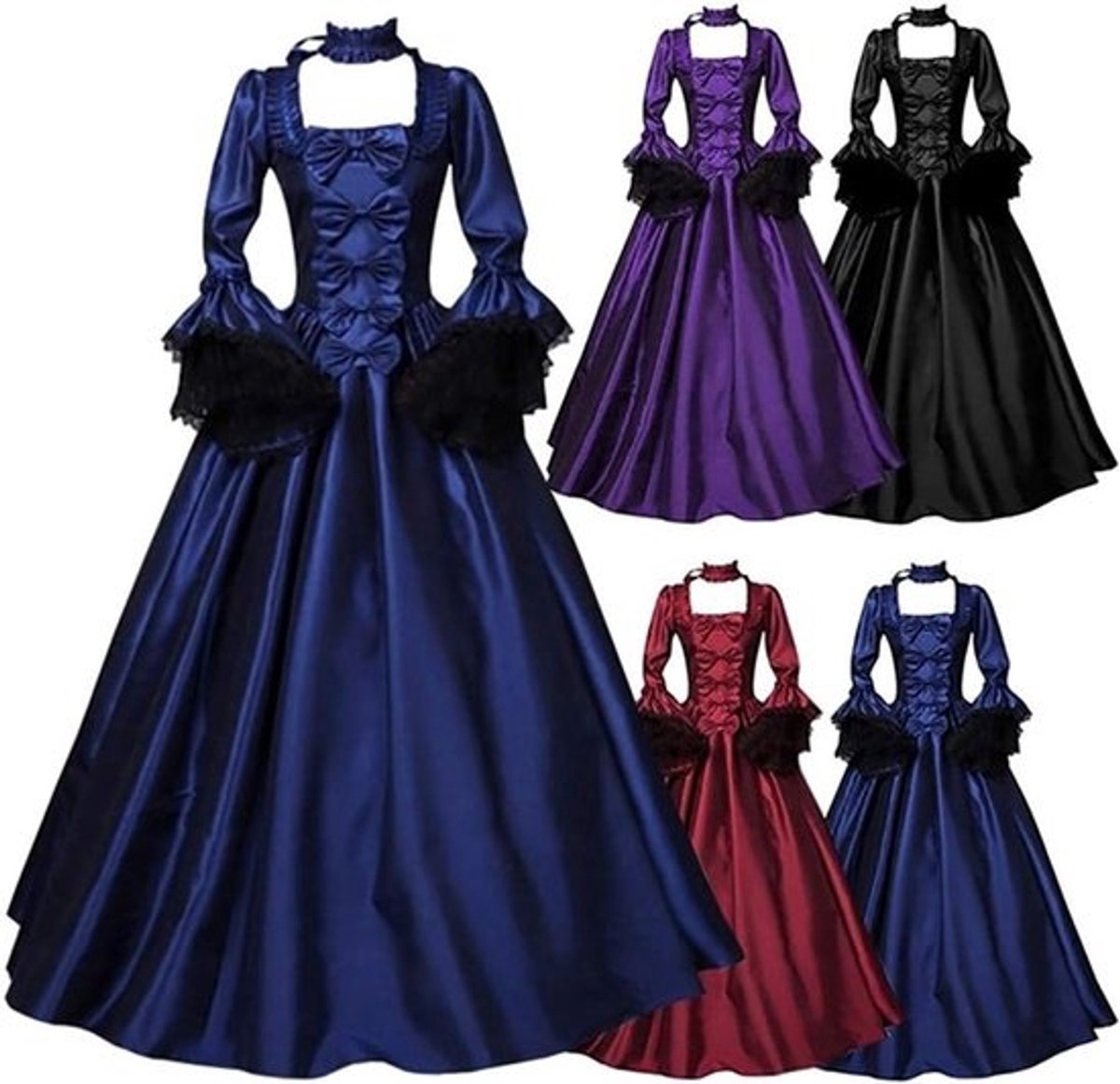 Vintage Victoriaanse Jurk voor Dames - Middeleeuws Baljurk Kostuum