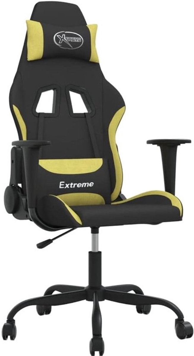 Gaming Stoel - Comfortabele Stoel - Intensief Gamers - Verstelbare Rugleuning - 65x62.5x120cm - Zwart Lichtgroen