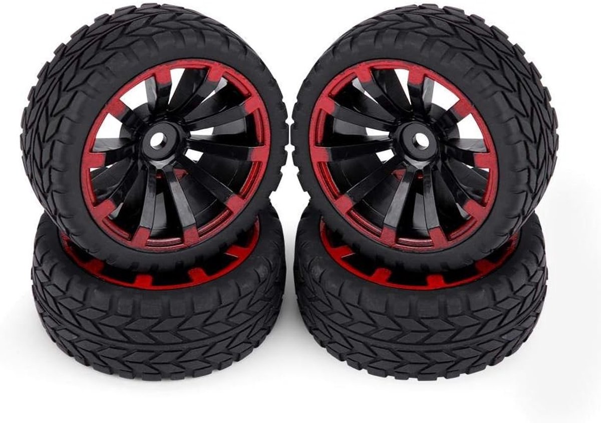 Set van 4 Rubber Banden voor RC Auto's, Off-Road Racing, Geschikt voor 1:10 Modelauto's met Grippatroon