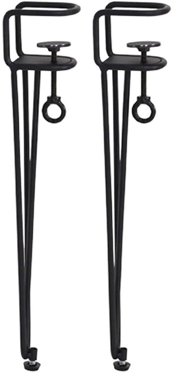 Tafelpoten Set - Meubelpoten Onderstel - Doe-het-zelf Meubels - Boorvrije Installatie - 45 cm - Zwart