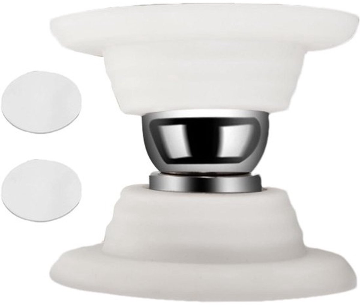 Magnetische Deurstopper - Deurvanger Deurhouder - Deur Stil Houden - Geen Boor Montage - 5.5 cm - Wit