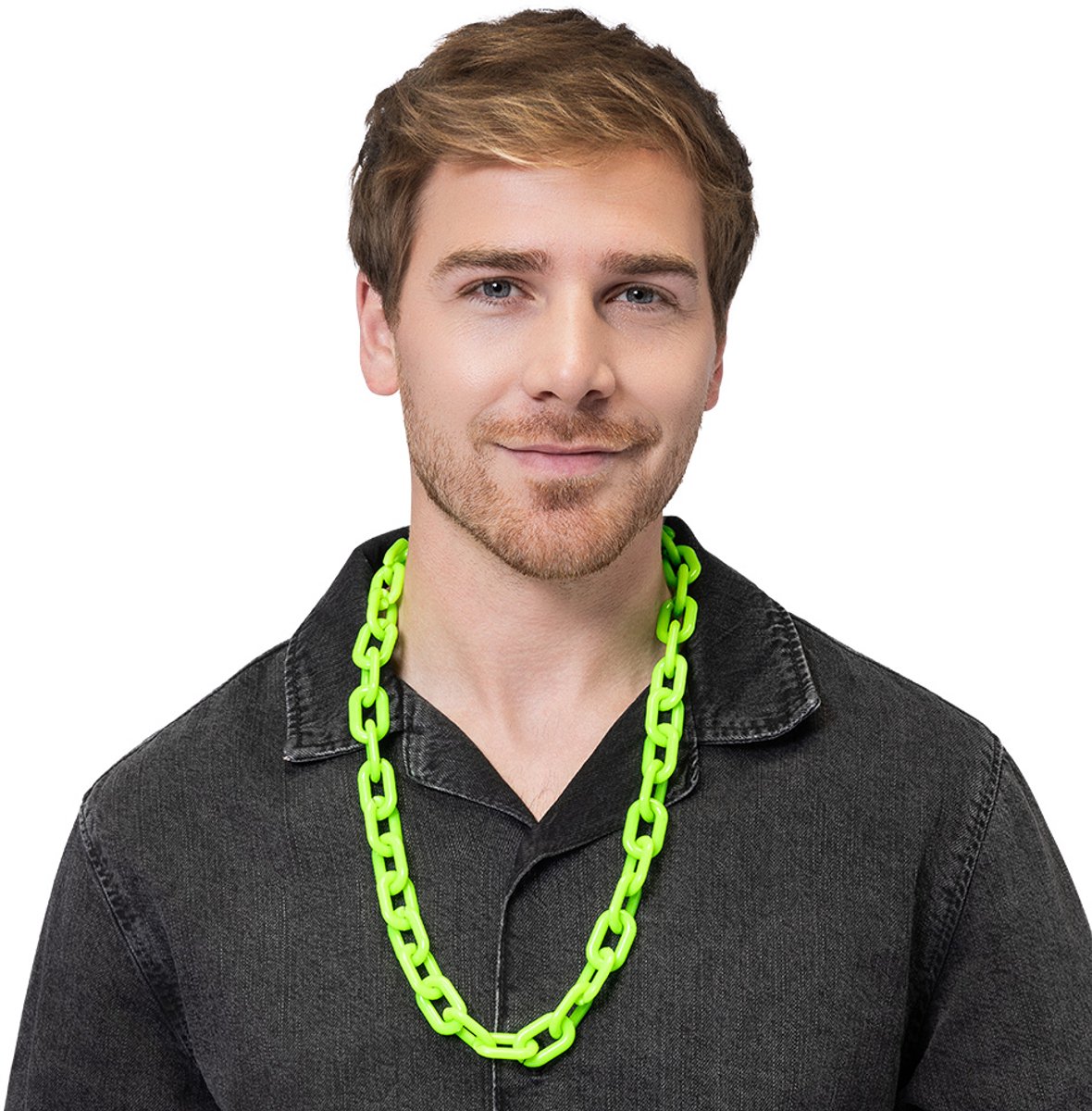 Boland - Ketting Vibe neongroen Groen,Neon - Volwassenen - Unisex - Danser/danseres - 80's & 90's - Disco - Neon - Schakelketting