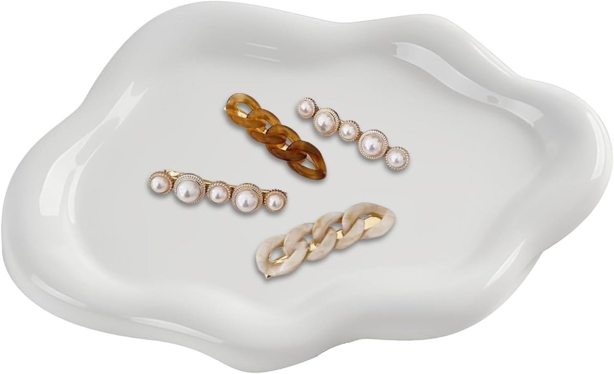 Decoratieve keramische sieraden schaal voor ringen, oorbellen, kettingen en armbanden - Perfecte make-up tafelaccessoire en stijlvolle woondecoratie
