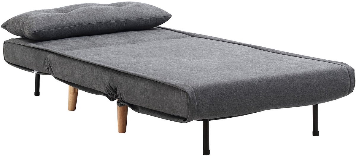 Vente-unique Uitklapbare fauteuil in grijze stof VALERIO