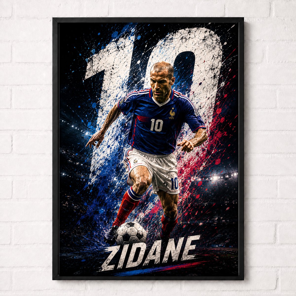 Zinedine Zidane Voetbal Poster - Iconische Nummer 10 Collectie - Frankrijk - A2+ 42x61cm