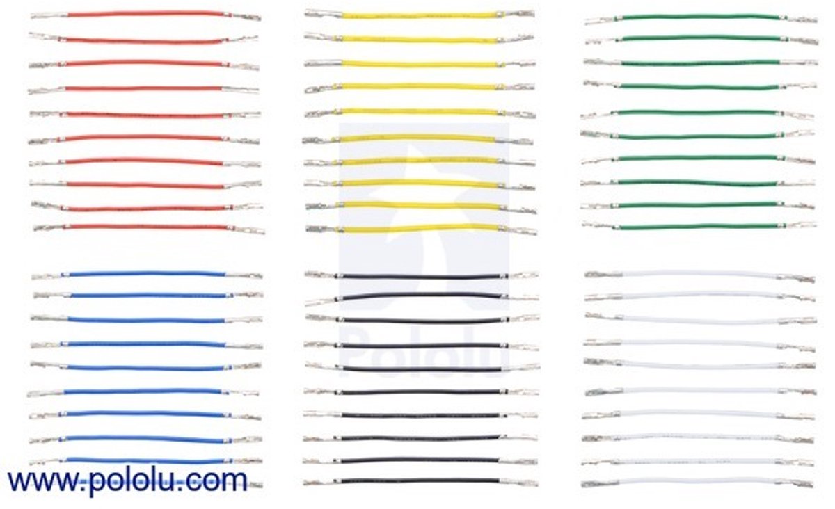 F-F 5cm Wires Pre-crimped Terminals 60-Piece 6-Color Pololu 3963