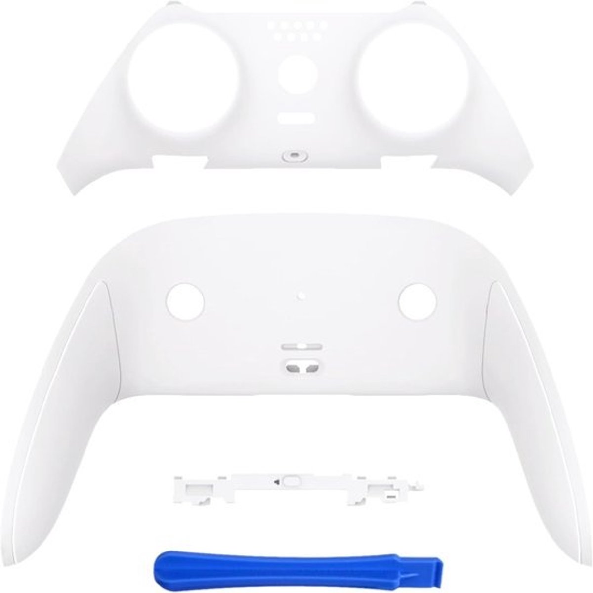 Decoratieve Trim Cover Set voor PS5 Edge Controller - Vervangende Voor- en Onderkant Plaat, Wit