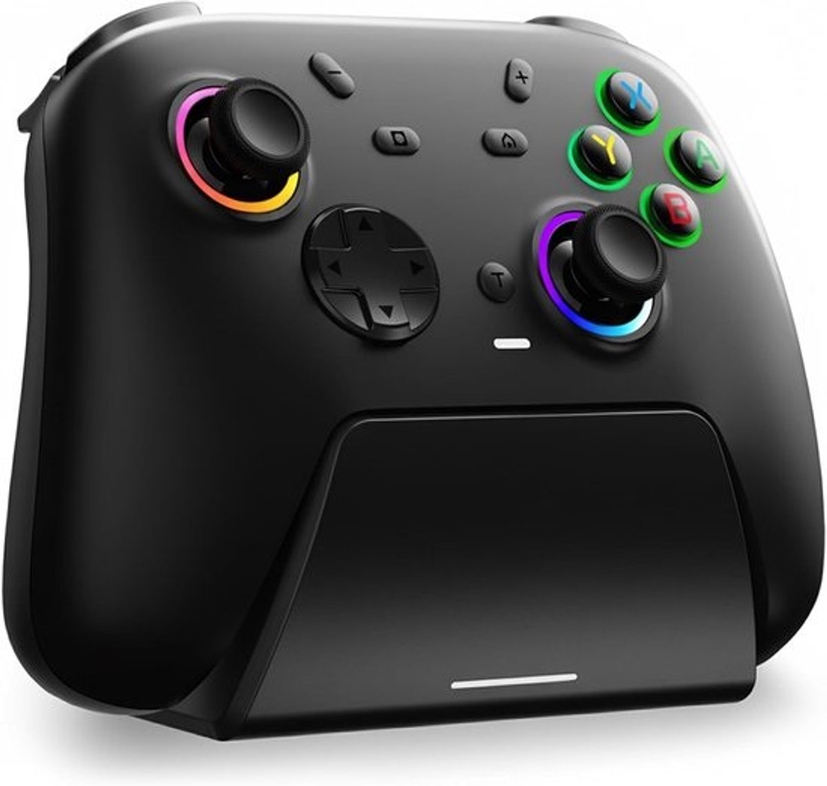 Draadloze Gamecontroller met Laadstation - Hall Effect Joysticks & Triggers - Geschikt voor Switch, PC (Windows/Steam) - RGB Verlichting