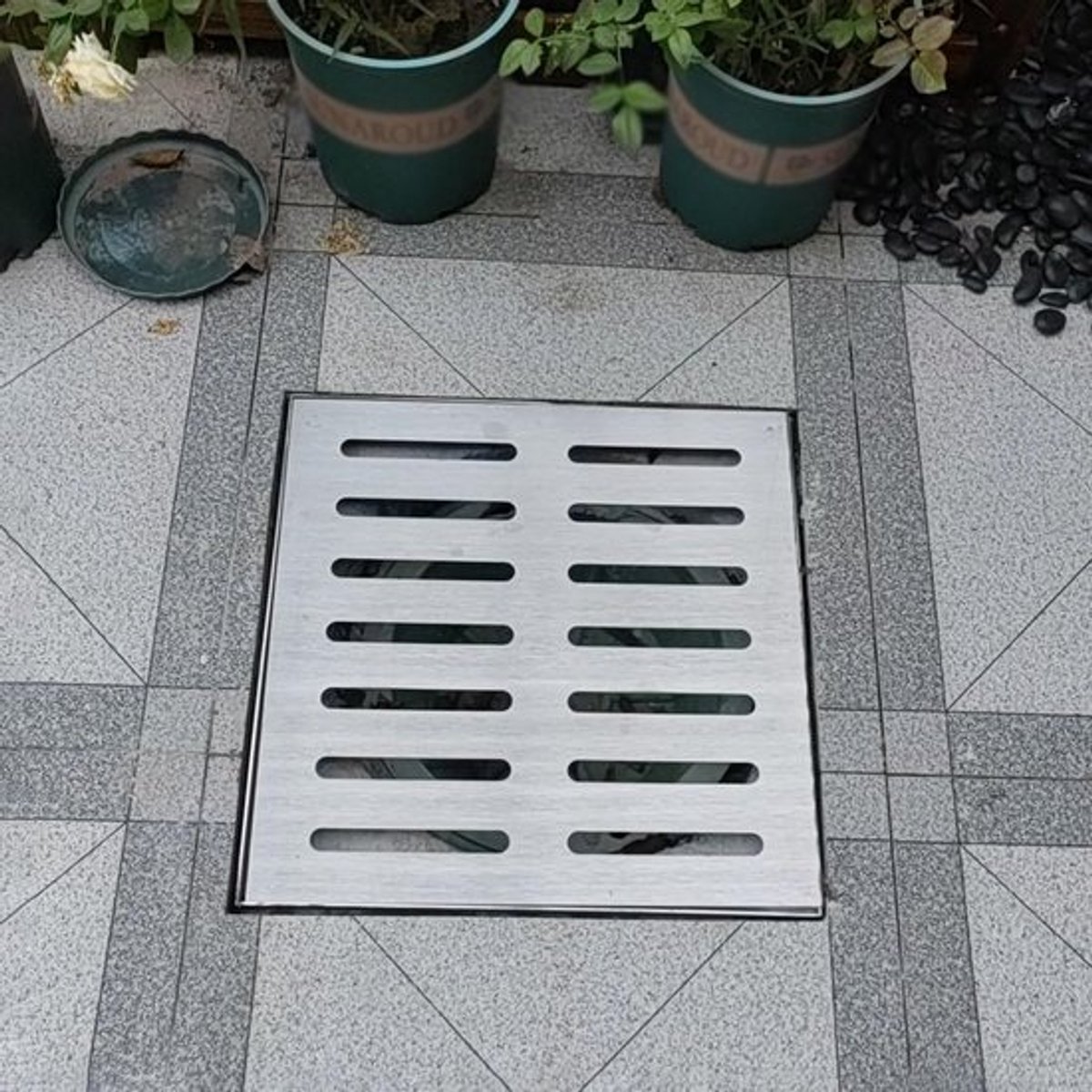 Roestvrijstalen Afvoergoot Strip voor Tuin 10x10 tot 60x60 cm