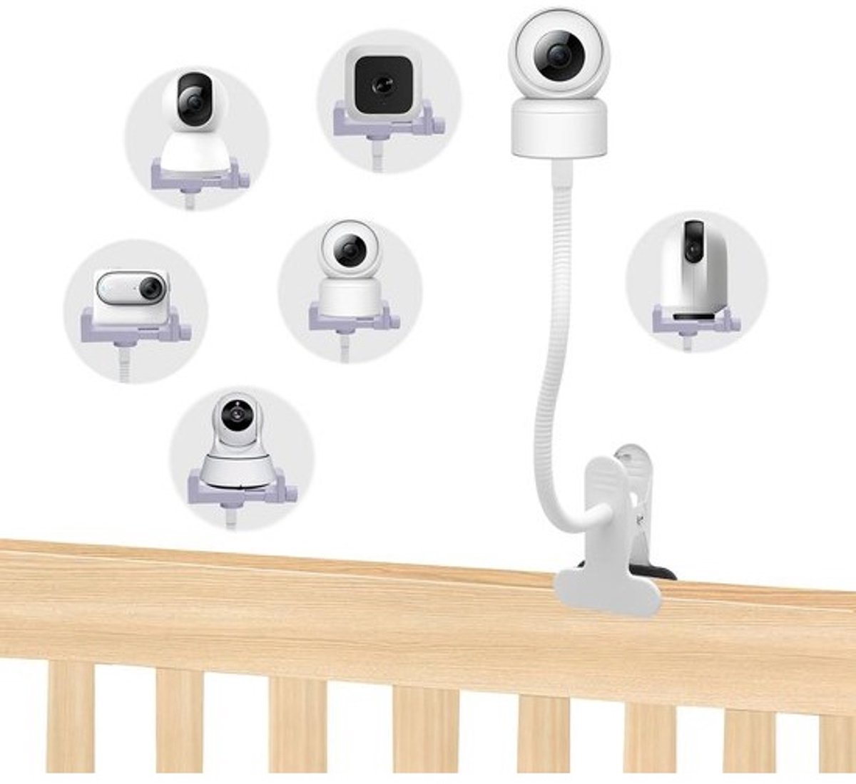 Universele Babyfoon Houder met Klem voor Camera's en Telefoons met 1/4 Schroefdraad