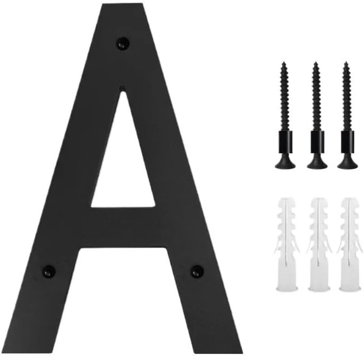 Metalen huisnummer - Adresbord - Huis markeren - Drijvend ontwerp - 30cm - Zwart