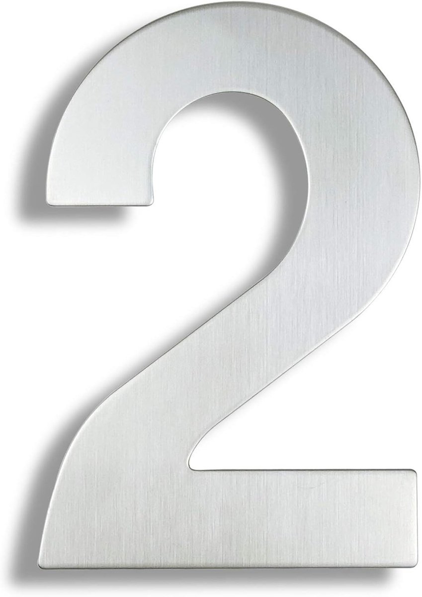 Huisnummer Bord - Adresbord Deur - Huis Markeren - Drijvend 3D Effect - 15 cm - Zilver