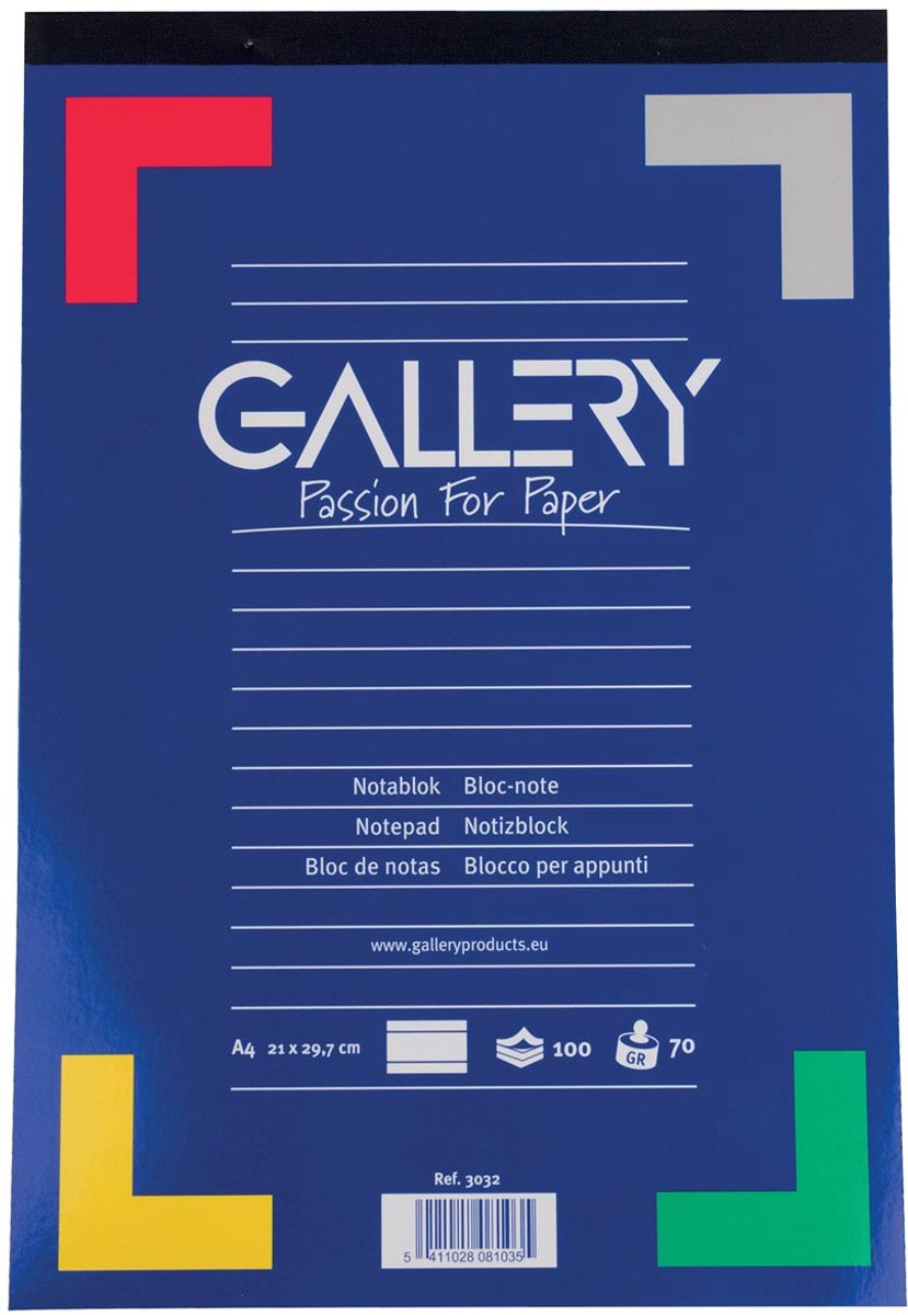 Twisk schrijfblok A4 gelijnd 100 vel - Gallery papier voor school en kantoor.