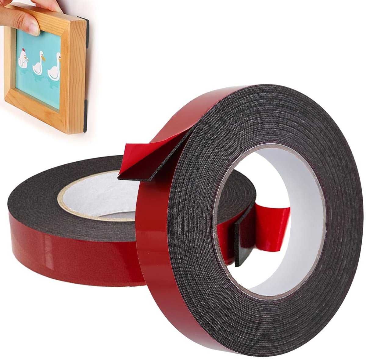 Dubbelzijdige tape set van 2, 10 m x 1,5 cm, sterke en waterdichte foam tape voor veelzijdig gebruik, ideaal voor bevestigen en plakken