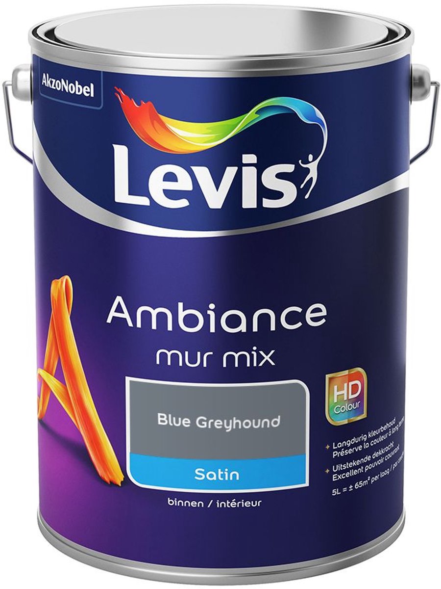 Levis - Ambiance Mur Satin Mix - Blue Greyhound - Mengverf - 5 L