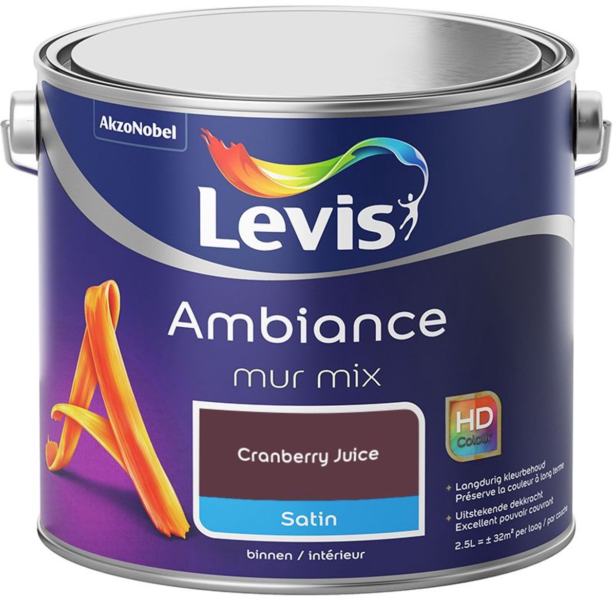 Levis - Ambiance Mur Satin Mix - Cranberry Juice - Mengverf - 2,5 L