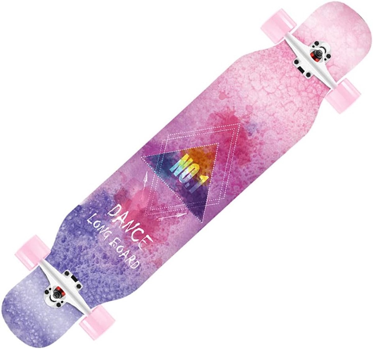Longboard Skateboard Compleet Board Outdoor Cruisen 8 Lagen Esdoorn 42 Inch Natuurlijk