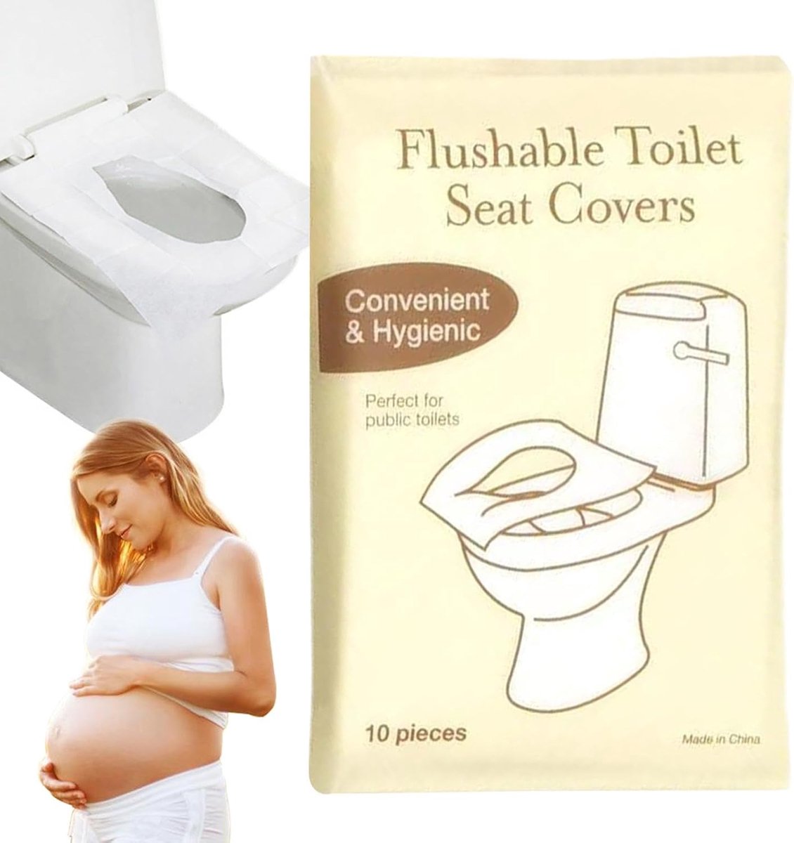 Toiletbrilvoeringen - Draagbare stoelbarrières - Hygiënisch reizen - Oplosbaar in water - 10 stuks - Wit