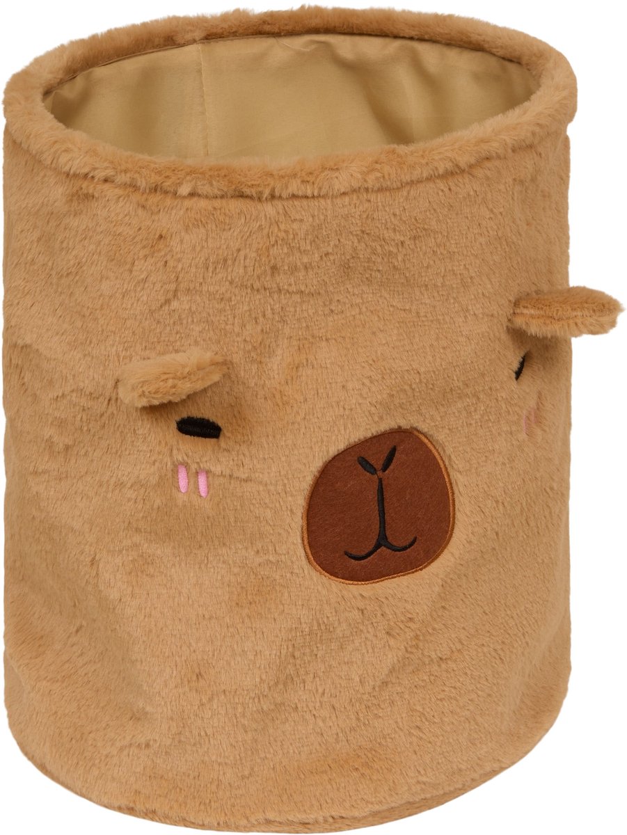 Atmosphera Capybara Opvouwbare Mand - Opberger - Ø35xH40cm - Bruin