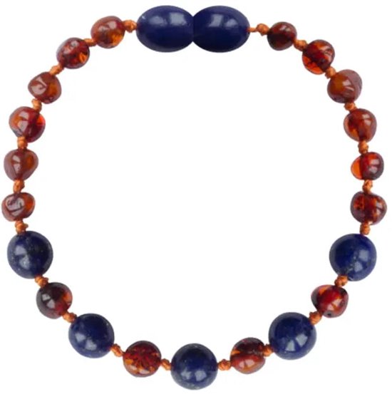 Baby Natura - Barnsteen armband - Kind - Lapis lazuli - 16,5 cm van Merkloos — afbeelding 2