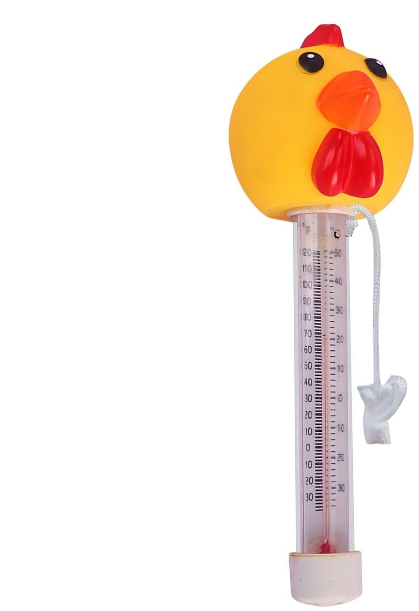 Drijvende Temperatuurmeter - Zwembadthermometer Watermeter - Water Temperatuur Meten - Grappig Kuiken Ontwerp - 24 Centimeter - Meerkleurig