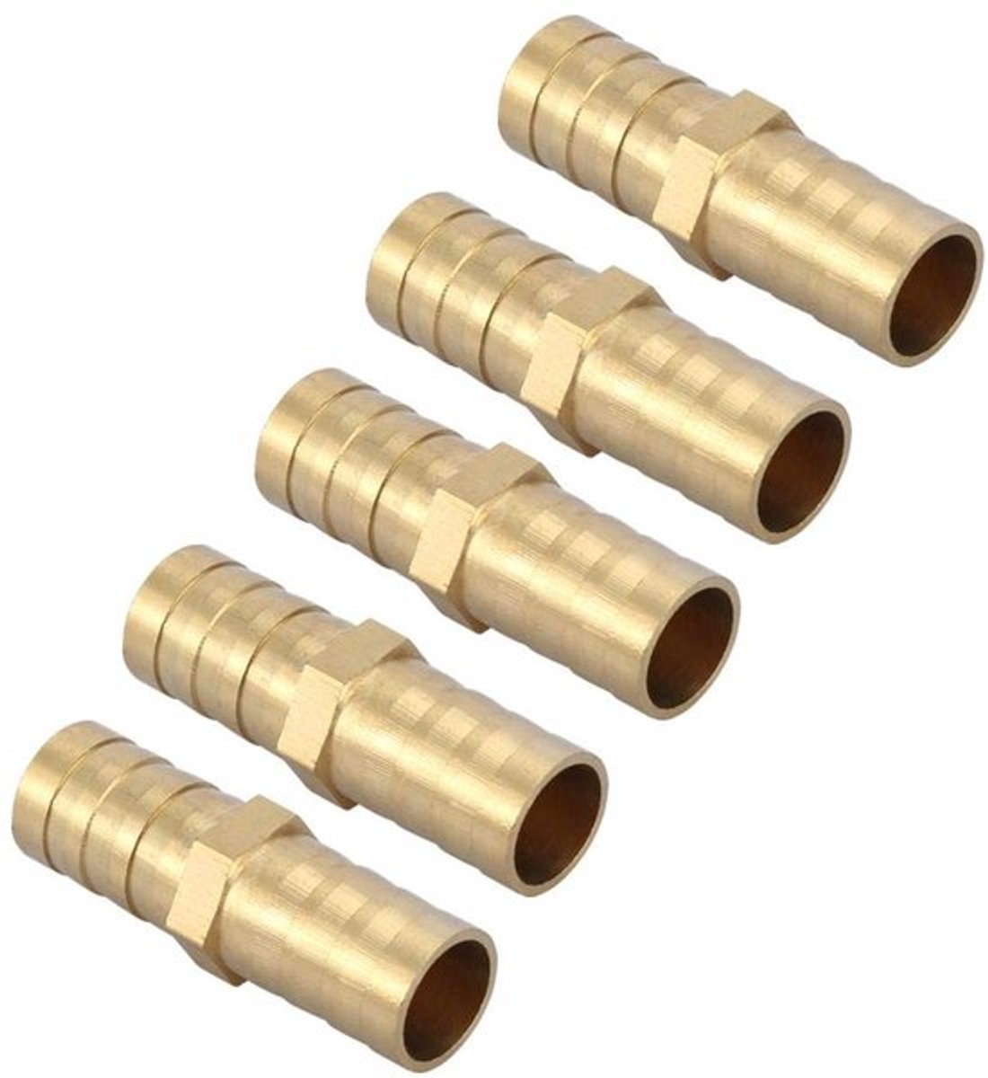 Dailygoods- Pijpverbinder 10mm Messing - Rechte 2-weg Koppeling - Slangverbinder