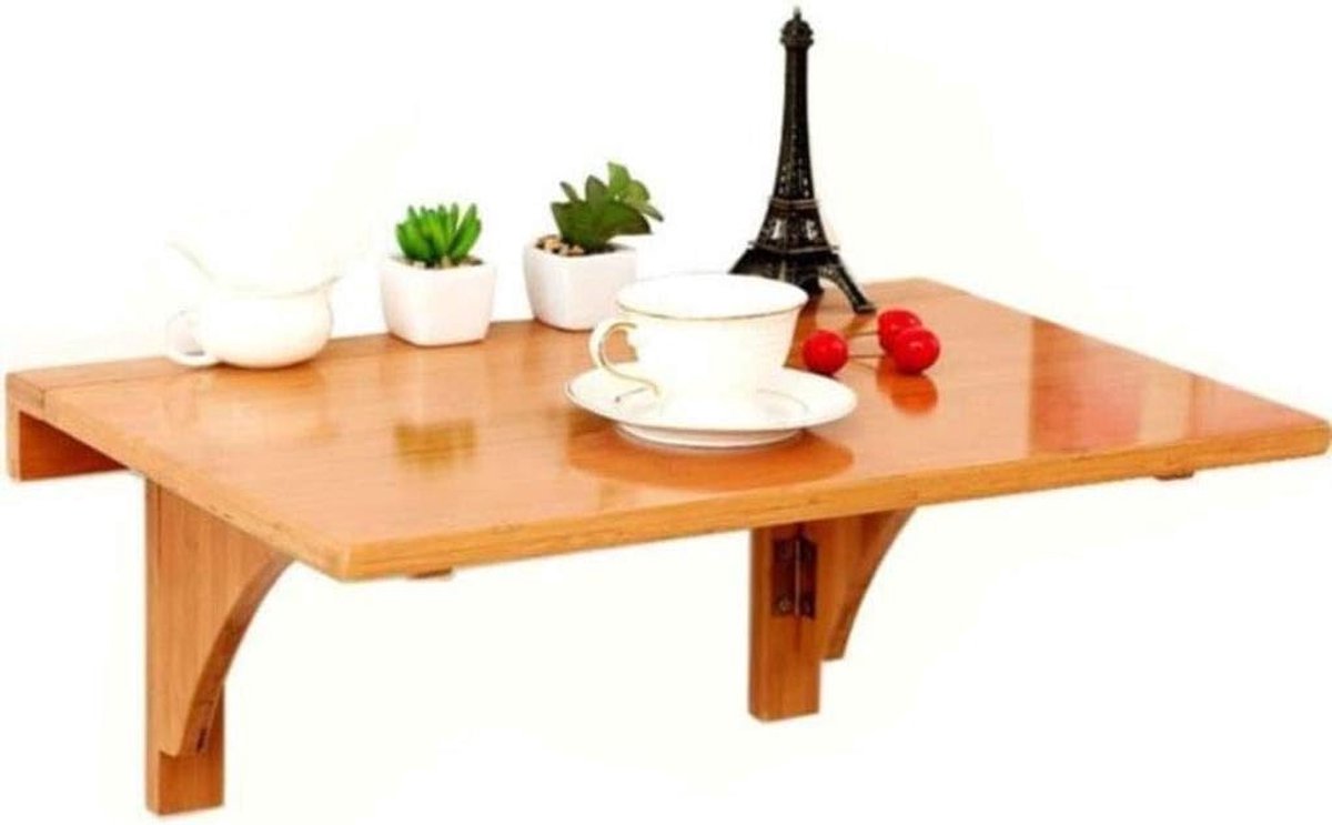 Klaptafel - Wandtafel - Balkon Genieten - Inklapbaar Ontwerp - 60 x 40 cm - Houtkleur