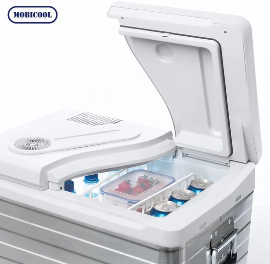 Draagbare Koelbox - Elektrische Koelbox Camping Koelbox - Drankjes Koel Houden - Aluminium Behuizing - 39 Liter - Zilver — afbeelding 3