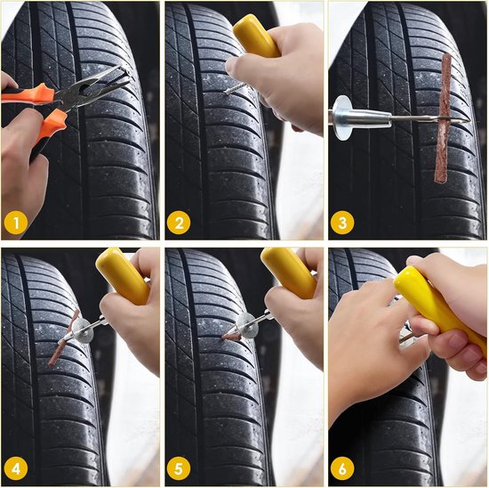 Bandenreparatieset - Autobanden reparatiekit - Bandensnel Herstellen - 100-delige set - 30 x 20 x 7 cm - Niet gespecificeerd — afbeelding 4
