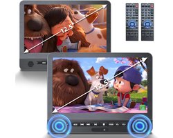 Auto DVD Speler Dubbel Scherm - Hoofdsteun TV Kinderen - Reizen met Kinderen - 5 Uur Batterijduur