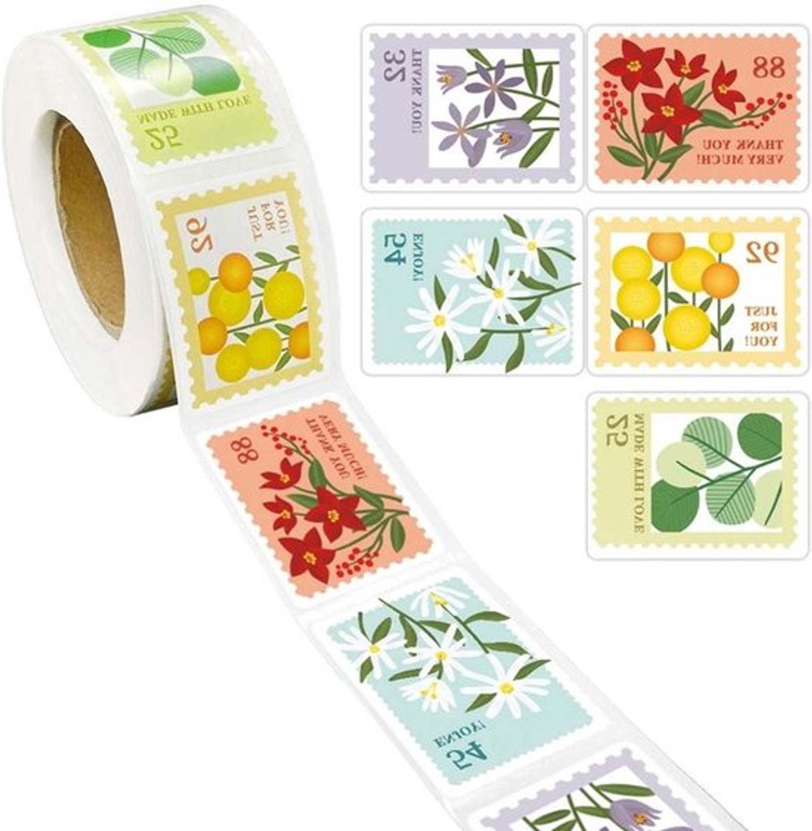 Inovra Plus - Decoratieve cadeauserie - Vintage bloemenlabelstickers