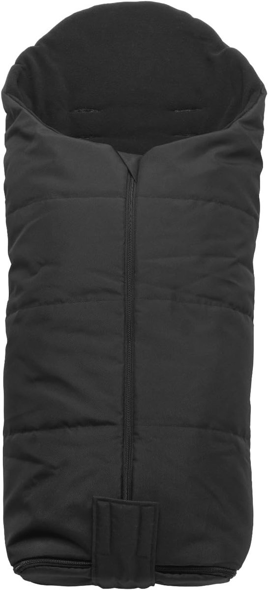 Universele Voetenzak - Baby Dekentje - Kinderwagen Comfort - Fleece Gevoerd - 41 x 284 cm - Zwart