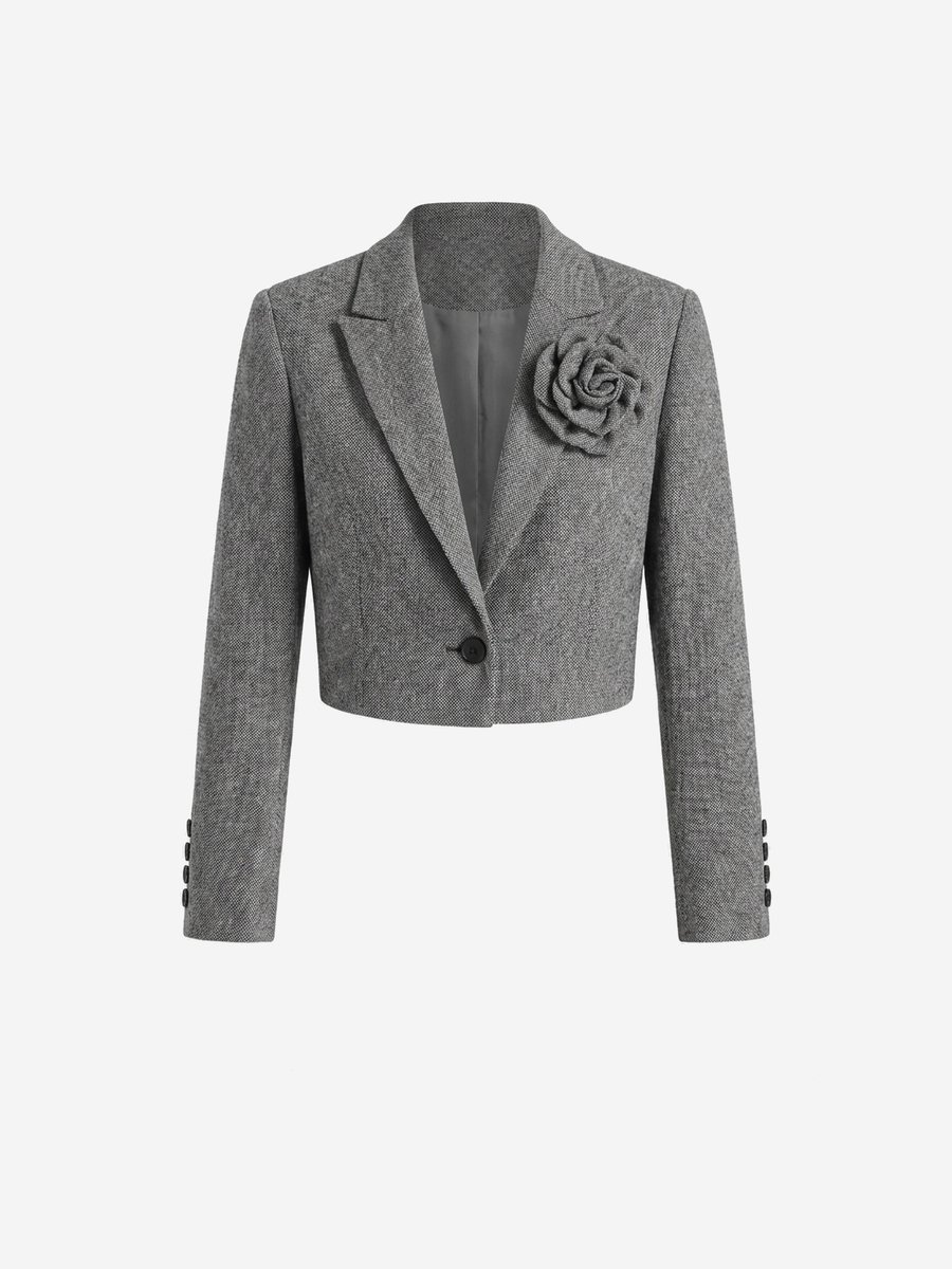 OMBRE Blazer - Regular Fit - Knopen - Effen Grijs S