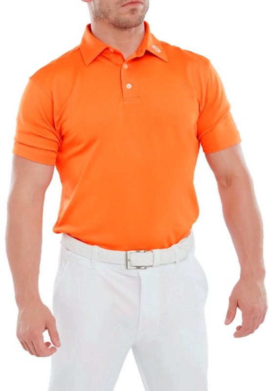 Footjoy Stretch Pique Heren Polo Shirt Oranje Heren Maat XL van Footjoy — afbeelding 5