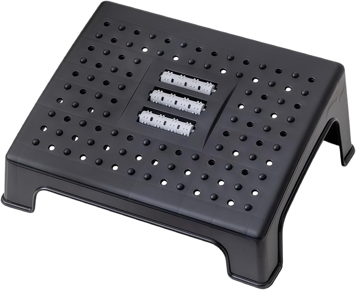Voetsteun - Voetenbank - Bureau Comfort - Ergonomisch Ontwerp - 355 x 26 x 14 cm - Grijs
