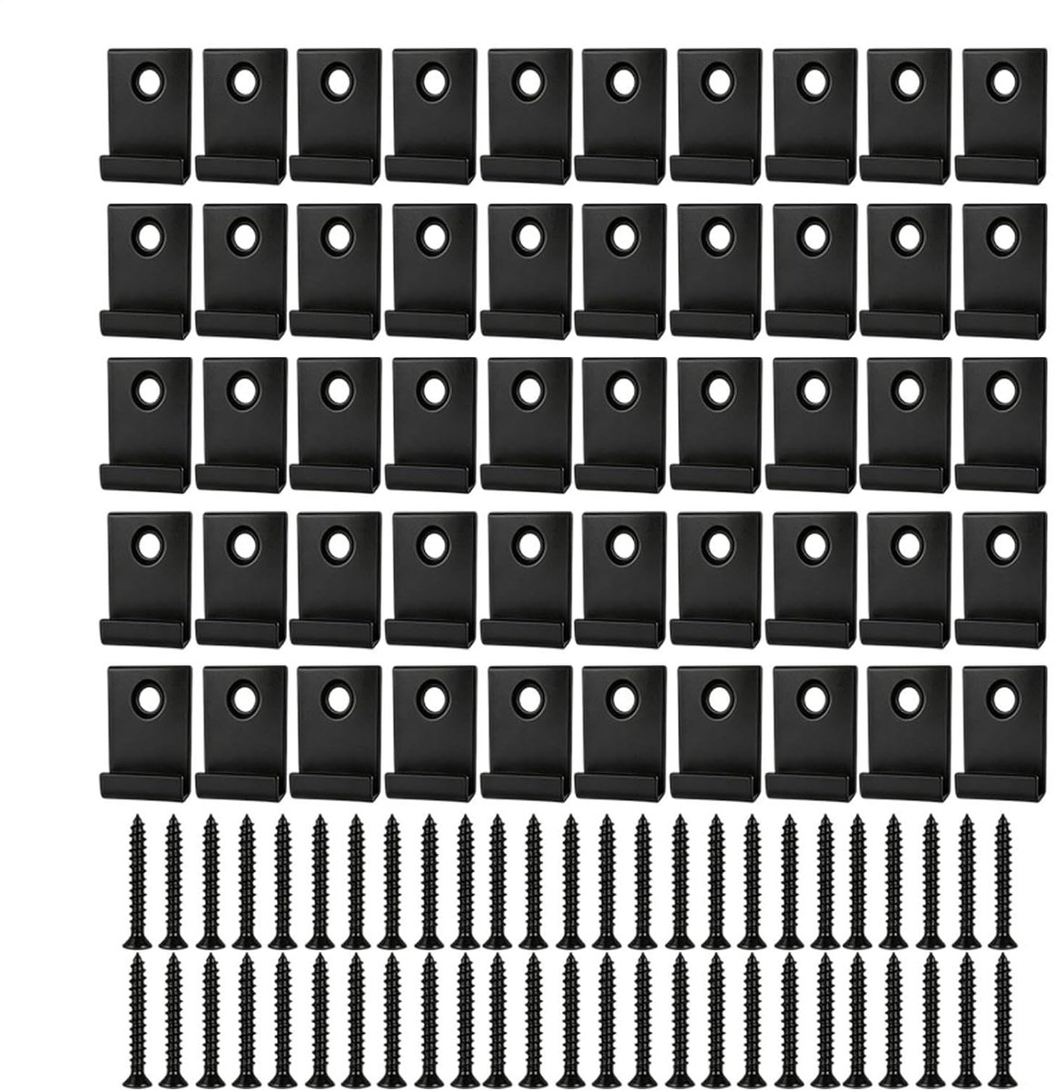 Terrasplankclips - Composiet clips - Terras Installatie - Verborgen Bevestiging - 28 x 25 cm - Zwart