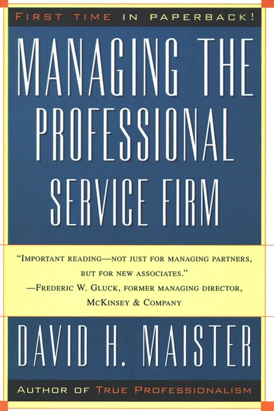 Managing the Professional Service Firm - cover
