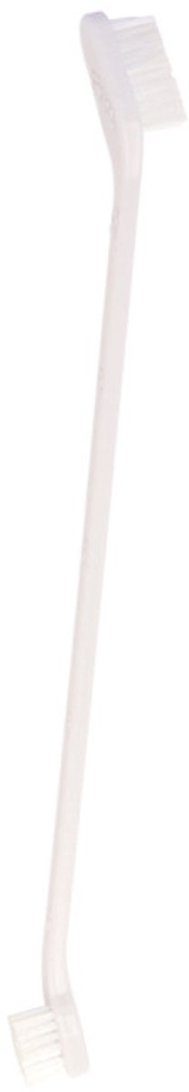 Dubbelzijdige tandenborstel voor honden 17 cm, Wit