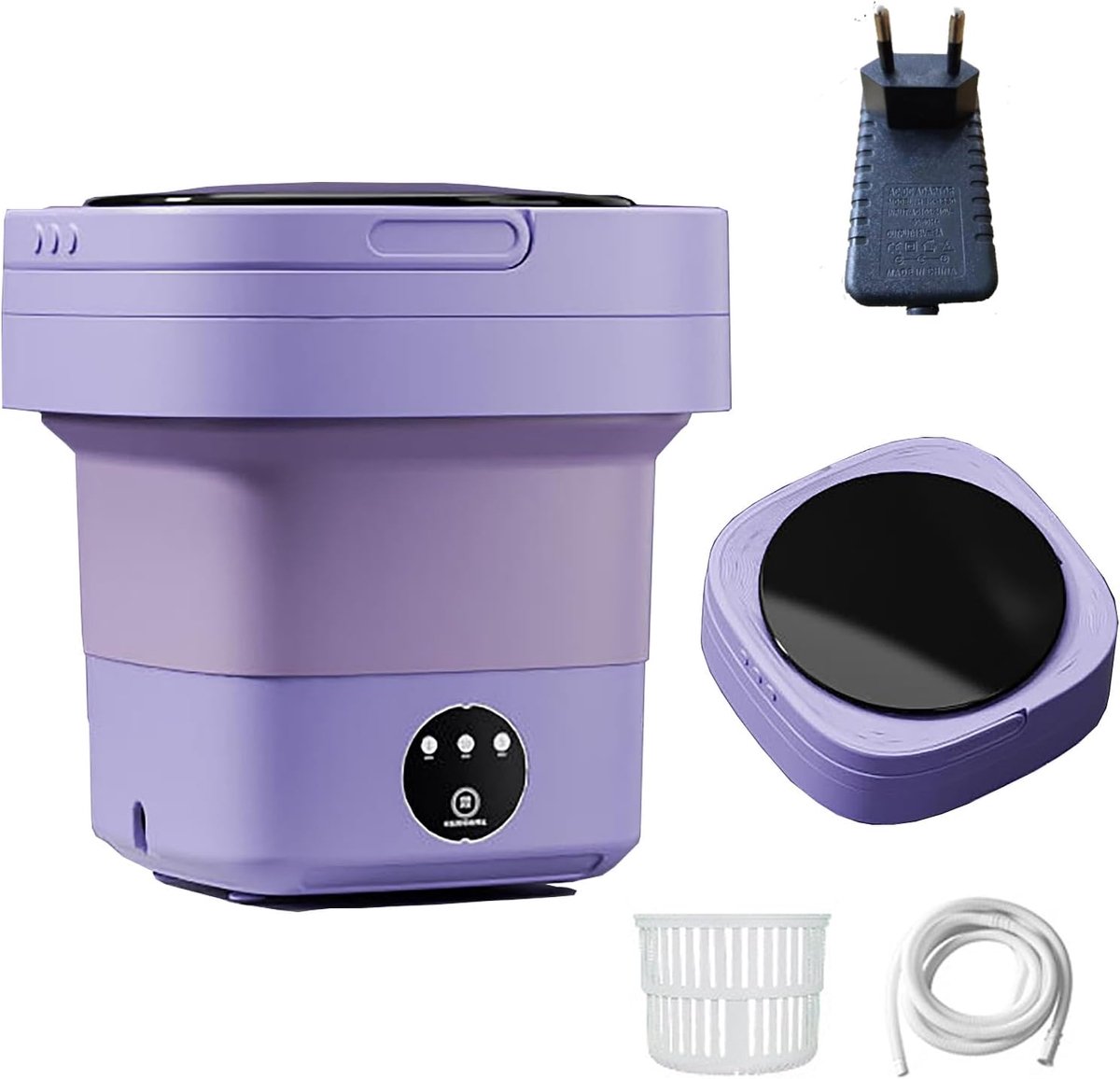Draagbare Mini Wasmachine Opvouwbaar Model Kleine Wasjes Energiezuinig Ontwerp 12 Liter Paars